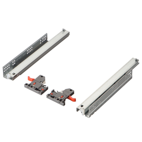 Направляющие скрытого монтажа, 550мм, полного выдвижения, 3D-регулировка, HISSEN