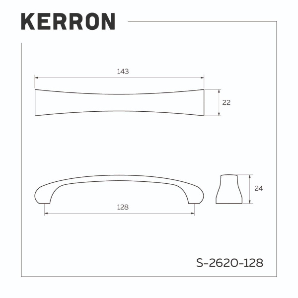 Ручка-скоба, 2620, 128мм, металл, черный матовый