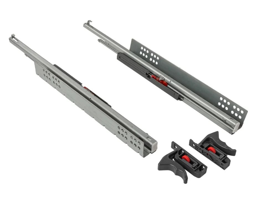 Направляющие скрытого монтажа, 300мм, полного выдвижения, 30кг/пара, с фиксаторами, Bimotion