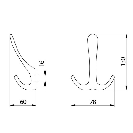 Крючок, CORDOBA, трехрожковый, металл, инокс, GTV