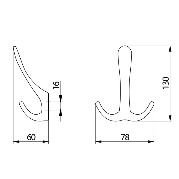 Крючок, CORDOBA, трехрожковый, металл, инокс, GTV