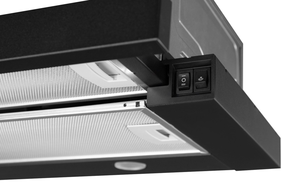 Вытяжка встраиваемая телескопическая Pixel Black, 60 см, б/уг. фильтра, черный, Konigin