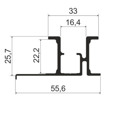 Направляющая верхняя L=5000мм, черный