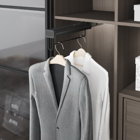 Штанга выдвижная, 80х460х150мм, с доводчиком, антрацит