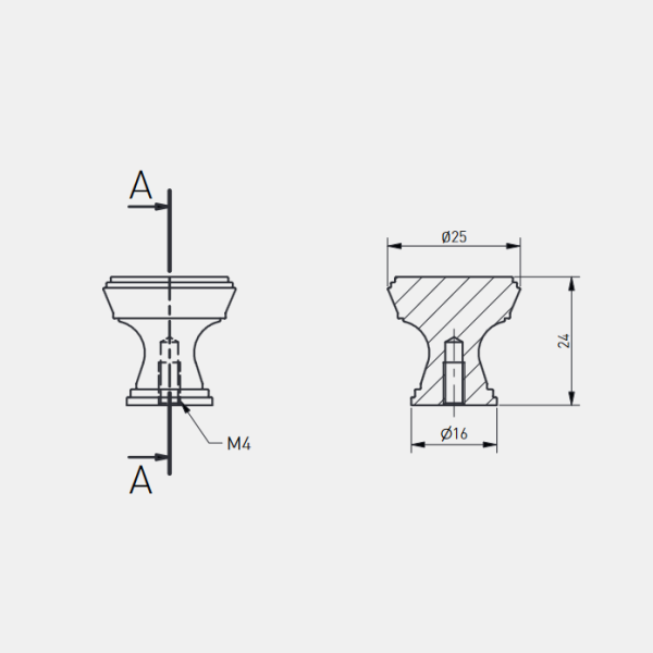 Ручка-кнопка, SONET, d=30мм, металл, брашированное золото, GTV