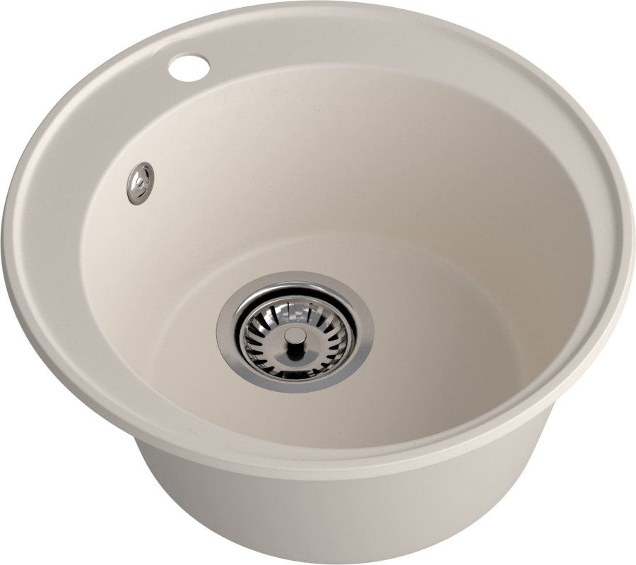 Мойка ЭкоМ 4800, d=480мм, кварц, белый (без сифона)