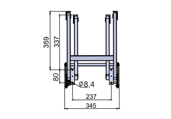 Механизм для раздвижения стола "Сан Ремо", без доводчика, сталь, черная шагрень (серый), Россия