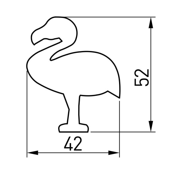 Ручка UM-FLAMING-RZ, 42х42х25мм, резина, розовый, "фламинго", GTV