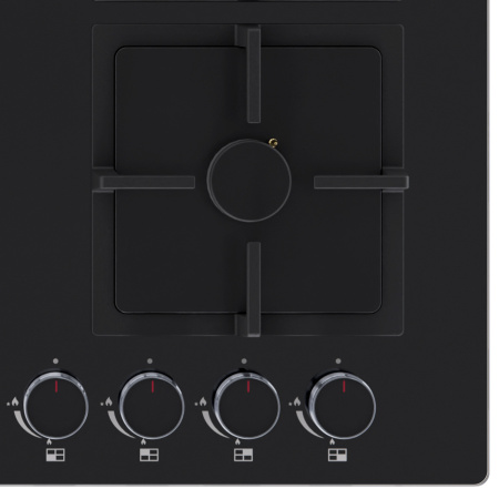 Варочная панель газовая GVG 644A BBL, 60см, черное стекло, Lex