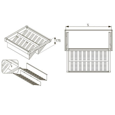 Обувница в шкаф на 600мм, 530х490х175мм, полное выдвижение, с доводчиком, графит