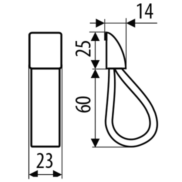 Ручка-кнопка, GU53-G6-S1, 85х23х14мм, металл/кожа, матовый никель/бежевый