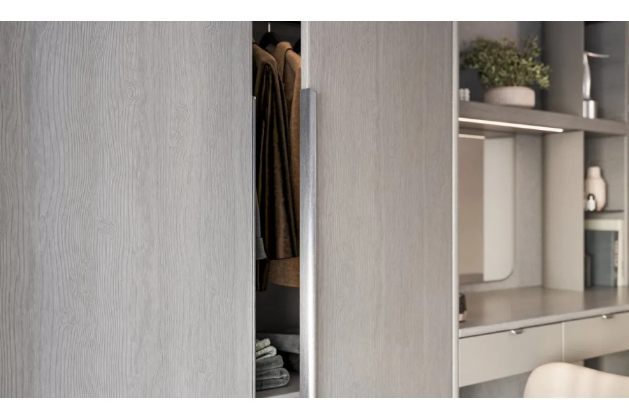 Ручка торцевая, HEXA, 352/796мм, металл, шлифованная сталь, GTV