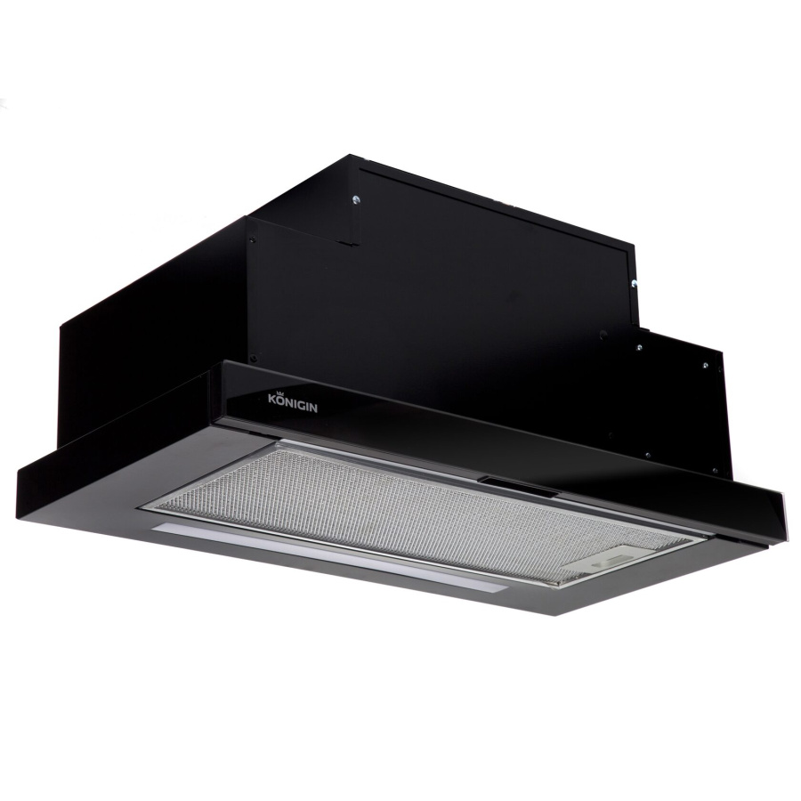 Вытяжка встраиваемая телескопическая Rumina Black, 60 см, б/уг. фильтра, черный, Konigin