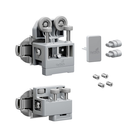 Комплект фурнитуры WingLine L, 12кг, без самозакрывания, с нижним напр. элементом, серый, левый