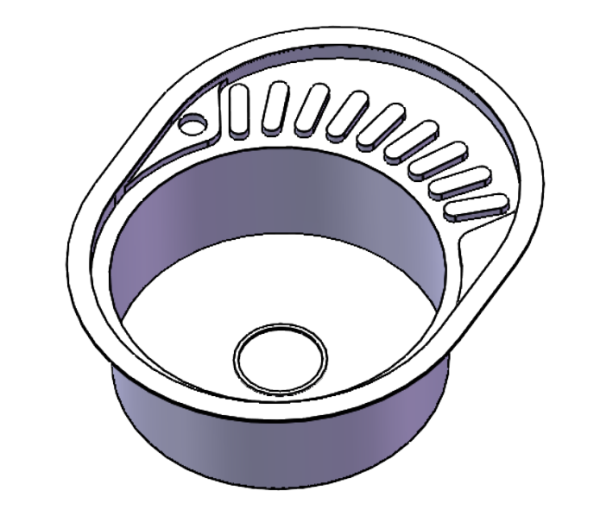 Мойка врезная, 570х450х180х0,6мм, глянец, универсальная+сифон, CMF