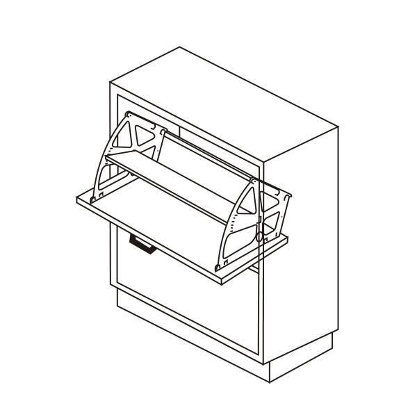 Поворотное устройство для обуви, 2 секции, коричневый