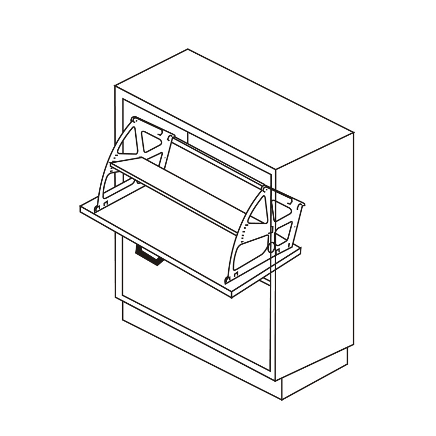 Поворотное устройство для обуви, 2 секции, коричневый