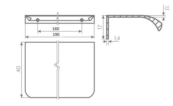 Ручка торцевая, HEXA, 160/190мм, металл, белый матовый, GTV
