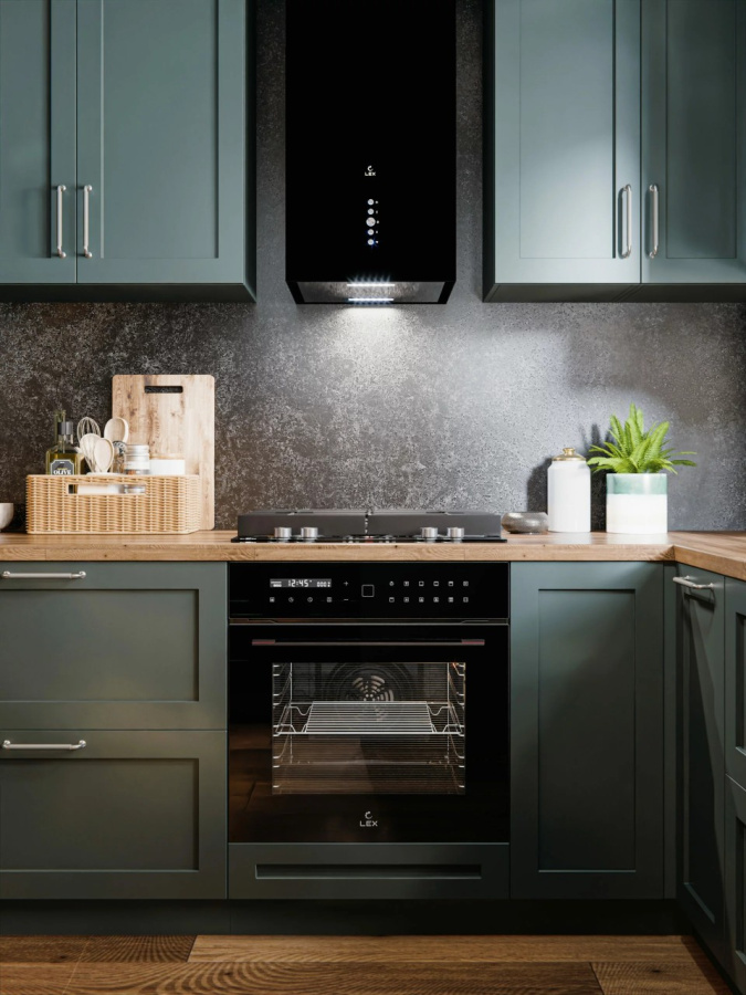 Духовой шкаф EDS 101 BBL, 60 см, стекло, черный, Lex