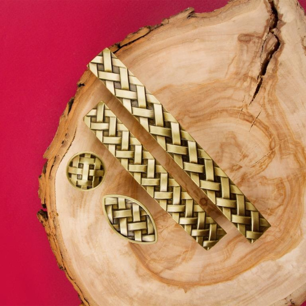 Ручка-кнопка, RK-004 BA, 48х27х22мм, металл, бронза