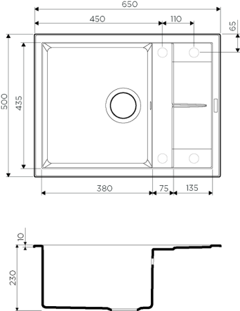 Мойка Sumi 65-BL, Tetogranit/черный  