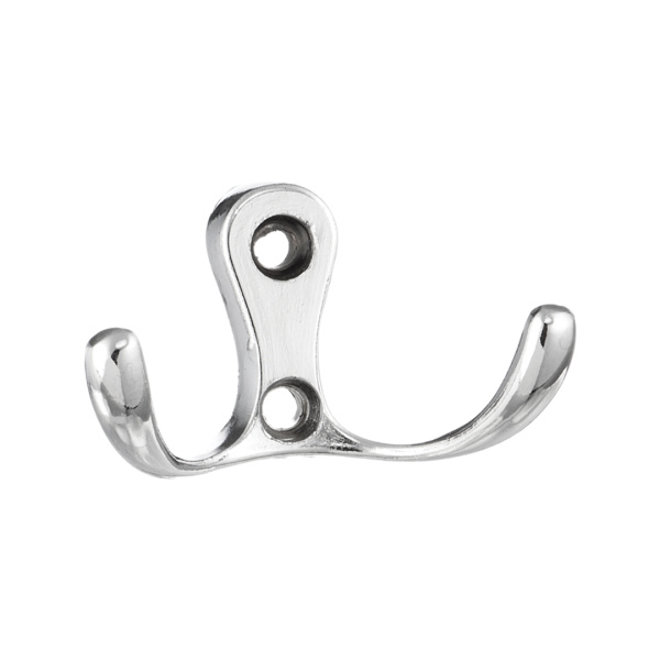 Крючок, LT 0010, двухрожковый, 24х51х30, хром