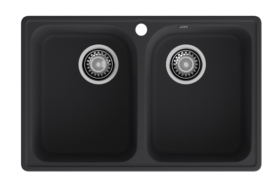 Мойка ЭкоМ 7448-2, 740х480мм, кварц, черный (без сифона)