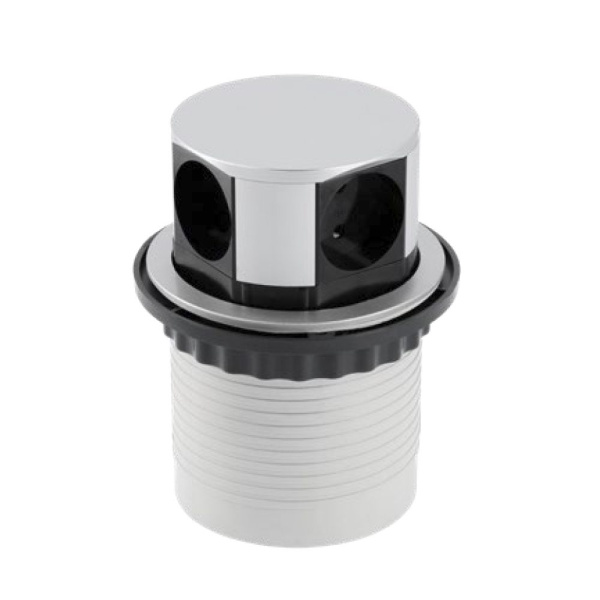 Вертикальная, 4хEURO, Ø100мм, полуавтомат, пластик, серый, провод 2м, GTV