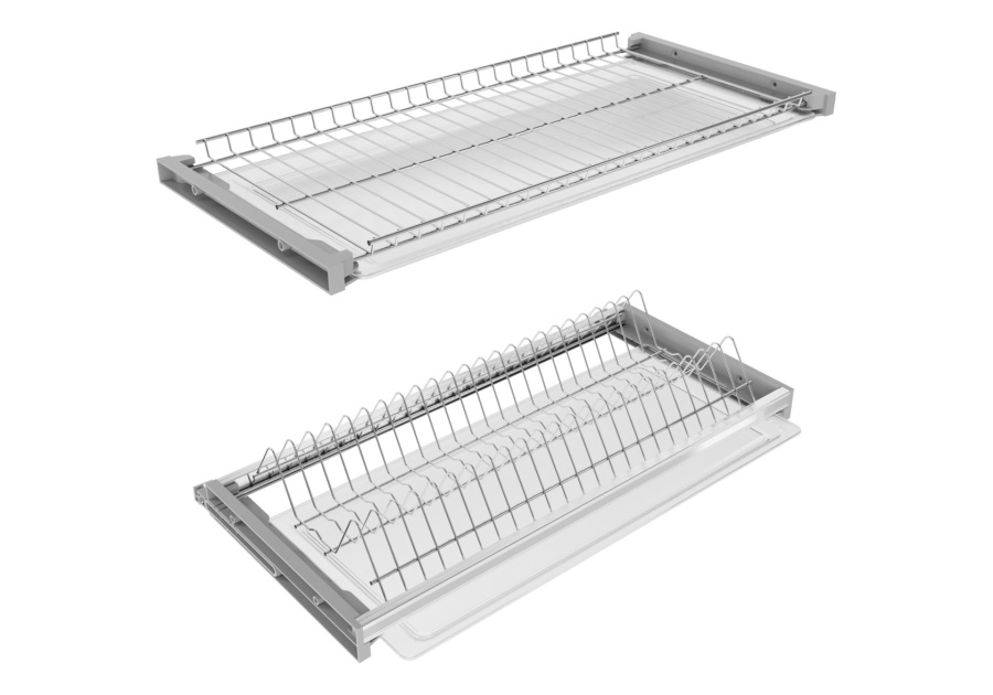 Сушка 2-х ярусная, 450мм, с 2-мя поддонами, с рамой, полимерное покрытие, хром