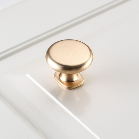 Ручка-кнопка, LORENA, d=25мм, металл, брашированное золото, GTV