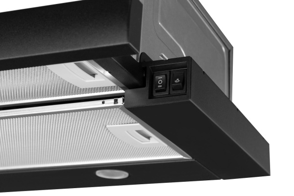 Вытяжка встраиваемая телескопическая Pixel Out Black, 60 см, б/уг. фильтра, черный, Konigin