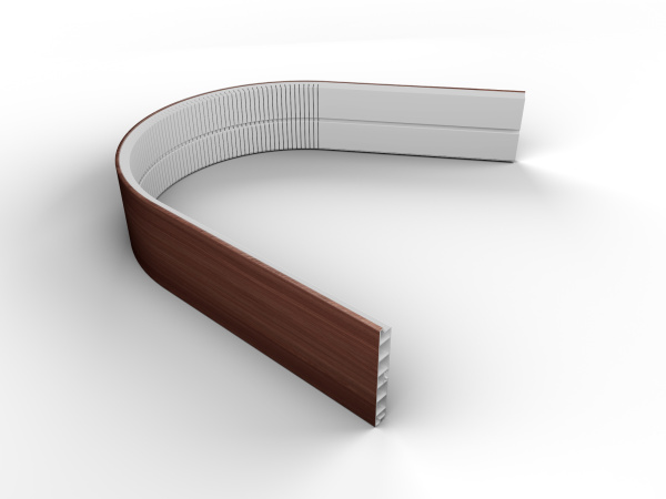 Цоколь гибкий, h=100мм, L=980мм, пластик, шимо темный (21), Россия