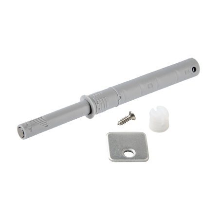 Толкатель Push Open с магнитом, врезной, пластик+нерж.сталь, серый, Lemax