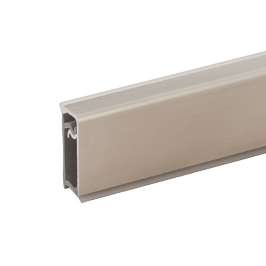 Плинтус пристеночный, 12х25мм, L=4200мм, с алюминиевой накладкой, пластик, полированный никель