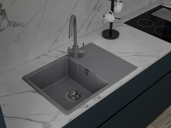 Мойка GranFest URBAN 668L, 680х490 мм, темно-серый