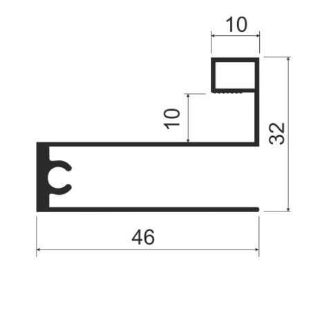 Горизонталь нижняя L=4000мм, белый матовый soft touch