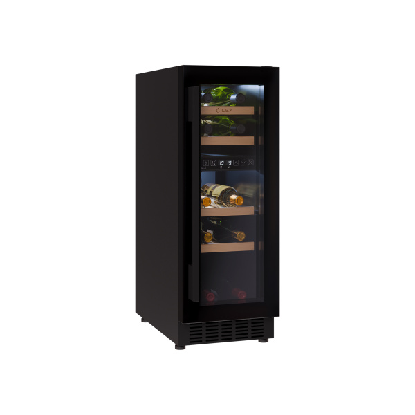 Винный шкаф LWD3017BL DUAL ZONE, 820х295х570 мм, стекло, черный, Lex