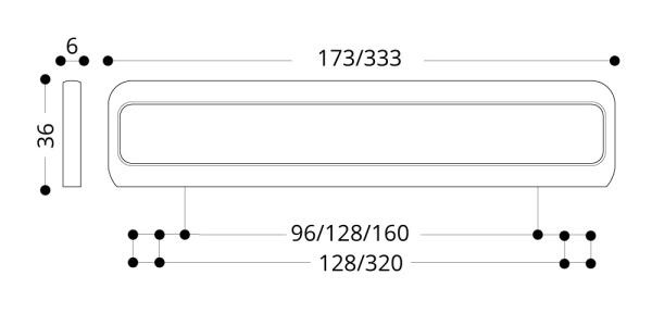 Ручка-скоба, Union Knopf, 160мм, металл, хром														