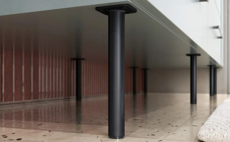 Опора нерегулируемая, d=25мм, h=180мм, сталь/пластик, черный матовый, GTV