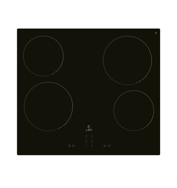Варочная панель EVH 640A BL, 60см, стеклокерамика, черный, Lex