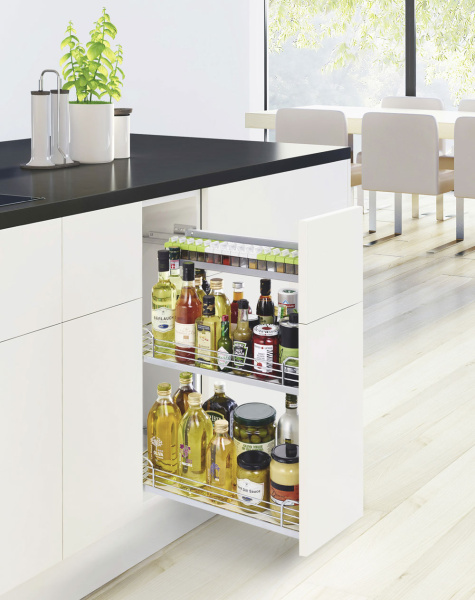 Выдвижная система Комфорт II в базу 300мм, 2 полки Арена Классик, левый, титан, Kessebohmer