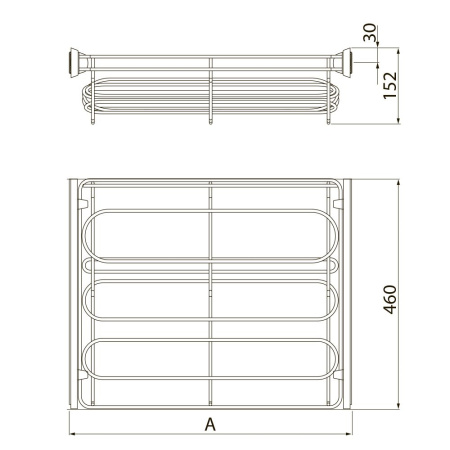Полка для обуви SMART, 700мм, 460х660х152мм, без направляющих, сталь, графит