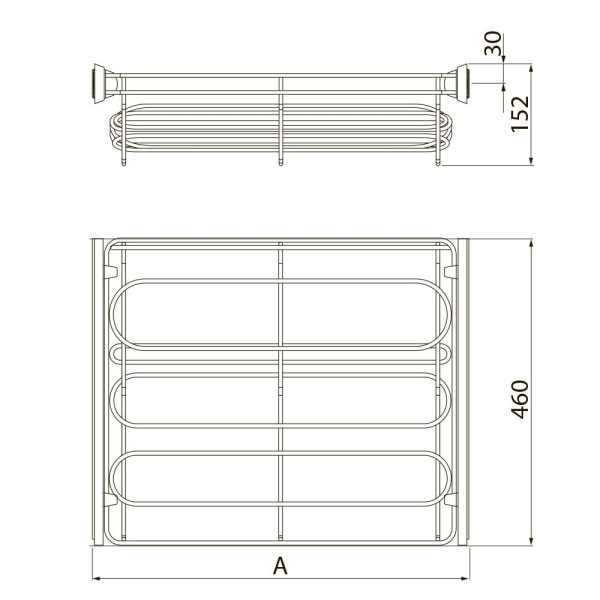 Полка для обуви SMART, 700мм, 460х660х152мм, без направляющих, сталь, графит
