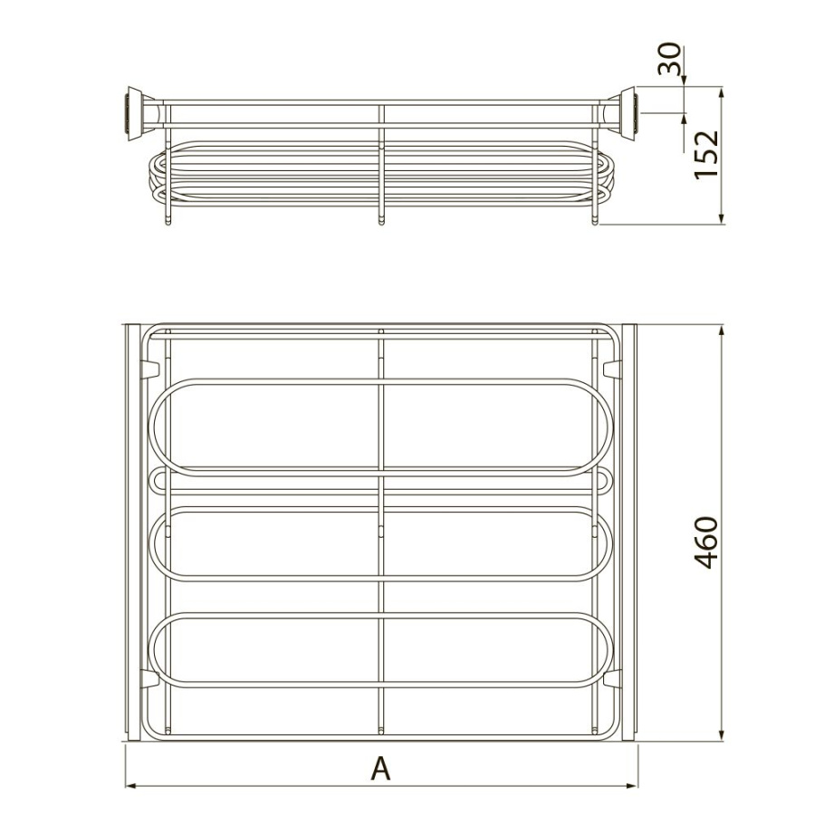 Полка для обуви SMART, 700мм, 460х660х152мм, без направляющих, сталь, графит