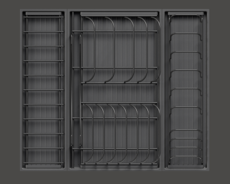 Сушка выкатная 600мм, Дайнинг Агент Ф125, с направл., во внутр. ящ, антрацит, Kessebohmer