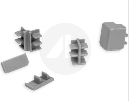 К-т заглушек для плинтуса прямоугольного, серый (угол внутренний, внешний, соед. элем, 2 заглушки)