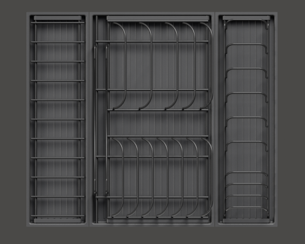 Сушка выкатная 600мм, Дайнинг Агент Ф125, с направл., во внутр. ящ, антрацит, Kessebohmer