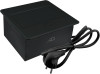 Горизонтальная, 1хEURO+2хUSB A+C, полуавтомат, черный, 138х135х68мм, металл/пластик, AQ