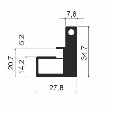 Профиль под петли MF52, L=2650мм, латунь