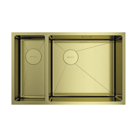 Мойка Taki 69-2-U/IF-LG-R Side, нержавеющая сталь, светлое золото